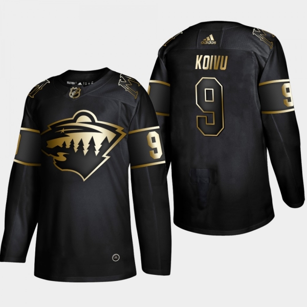 Minnesota Wild Mikko Koivu #9 Authentic 2019 NHL Golden Edition Black Player Jersey - Men's