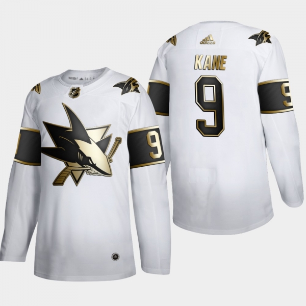 Men's JerseyMen's San Jose Sharks Evander Kane #9 NHL Golden Edition White Authentic Jersey