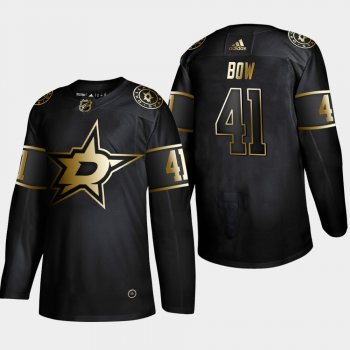 Men's Dallas Stars Landon Bow #41 NHL Golden Edition Black Authentic Player Jersey