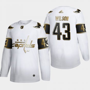 Men's Washington Capitals Tom Wilson #43 NHL Golden Edition White Authentic Jersey