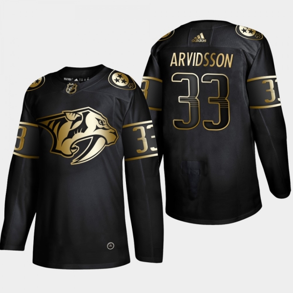 Nashville Predators Viktor Arvidsson #33 2019 NHL Golden Edition Authentic Player Jersey - Black