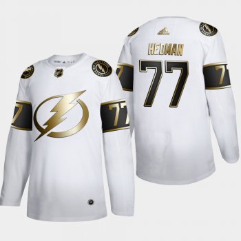 Men's Tampa Bay Lightning Victor Hedman #77 NHL Golden Edition White Authentic Jersey