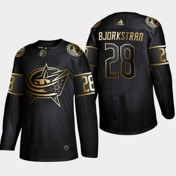 Men's Columbus Blue Jackets Oliver Bjorkstrand 2019 NHL Golden Edition Authentic Player Black Jersey