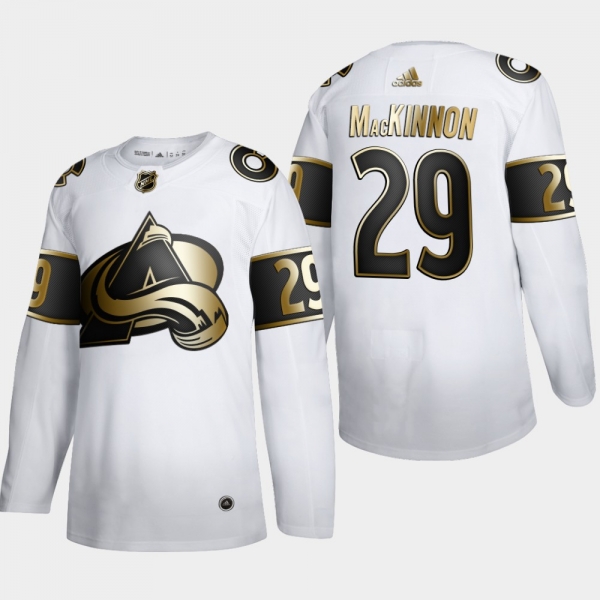 Men's JerseyMen's Colorado Avalanche Nathan MacKinnon #29 NHL Golden Edition White Authentic Jersey