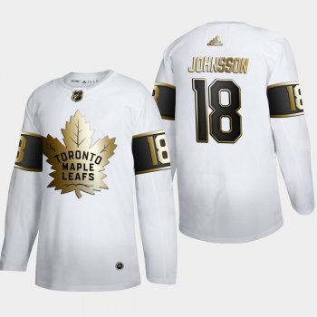 Men's JerseyMen's Toronto Maple Leafs Andreas Johnsson #18 NHL Golden Edition White Authentic Jersey