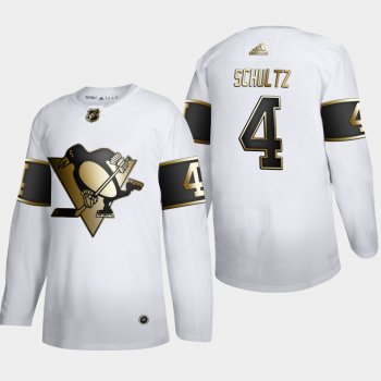 Men's Pittsburgh Penguins Justin Schultz #4 NHL Golden Edition White Authentic Jersey