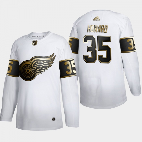 Men's JerseyMen's Detroit Red Wings Jimmy Howard #35 NHL Golden Edition White Authentic Jersey