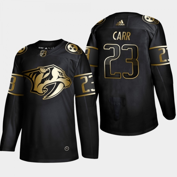 Men's JerseyNashville Predators Daniel Carr #23 NHL Golden Edition Authentic Jersey - Black