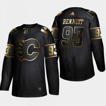 Men's JerseyMen's Calgary Flames Sam Bennett #93 2019 NHL Golden Edition Black Authentic Player Jersey