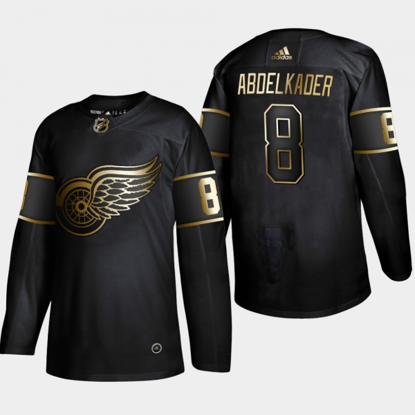 Men's Detroit Red Wings Justin Abdelkader #8 2019 NHL Golden Edition Authentic Player Black Jersey