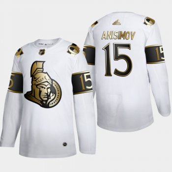 Men's Ottawa Senators Artem Anisimov #15 NHL Golden Edition White Authentic Jersey