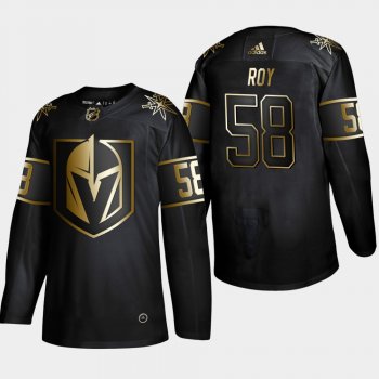 Men's JerseyMen's Vegas Golden Knights Nicolas Roy #58 NHL Golden Edition Black Authentic Jersey