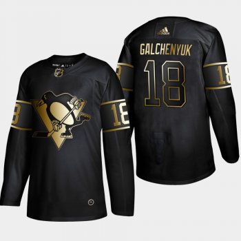 Men's Pittsburgh Penguins Alex Galchenyuk #18 NHL Golden Edition Black Authentic Jersey