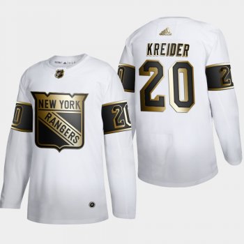 Men's JerseyMen's New York Rangers Chris Kreider #20 NHL Golden Edition White Authentic Jersey