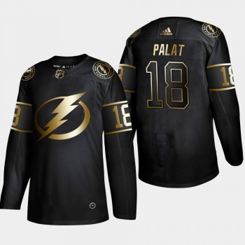 Men's Tampa Bay Lightning Ondrej Palat 2019 NHL Golden Edition Authentic Player Black Jersey