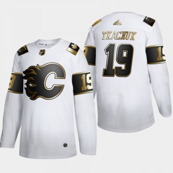 Men's JerseyMen's Calgary Flames Matthew Tkachuk #19 NHL Golden Edition White Authentic Jersey