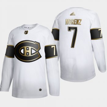 Men's JerseyMen's Montreal Canadiens Howie Morenz #7 NHL Golden Edition White Retired Authentic Jersey