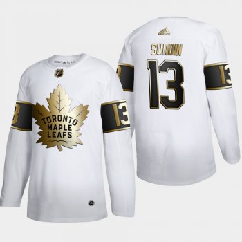 Men's JerseyMen's Toronto Maple Leafs Mats Sundin #13 NHL Golden Edition White Retired Authentic Jersey