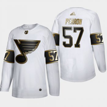 Men's St. Louis Blues David Perron #57 NHL Golden Edition White Authentic Jersey