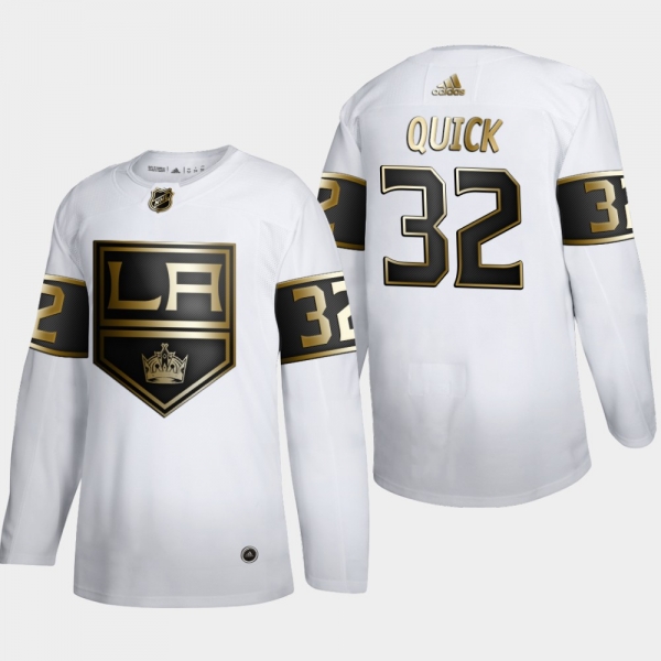 Men's Los Angeles Kings Jonathan Quick #32 NHL Golden Edition White Authentic Jersey