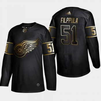 Detroit Red Wings Valtteri Filppula #51 Authentic NHL Golden Edition Black Jersey - Men's