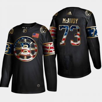 Bruins Charlie McAvoy #73 Independence Day Golden Edition Black Jersey