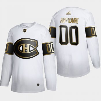 Men's Montreal Canadiens Custom #00 NHL Golden Edition White Authentic Jersey