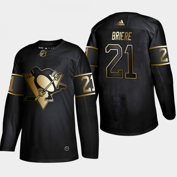 Men's Pittsburgh Penguins Michel Briere 2019 NHL Golden Edition Retired Player Player Black Jersey