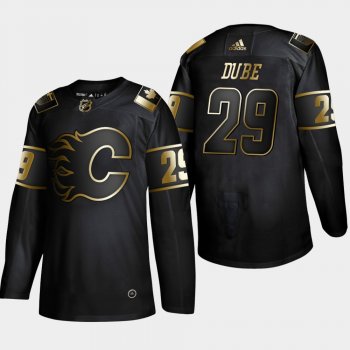 Men's JerseyMen's Calgary Flames Dillon Dube #29 2019 NHL Golden Edition Authentic Player Black Jersey