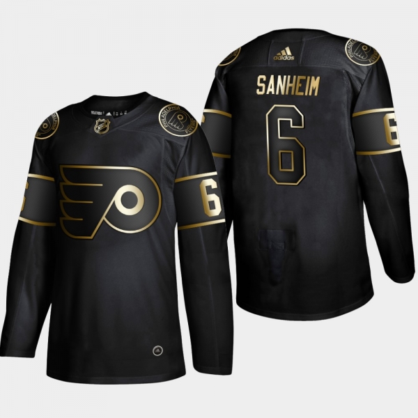 Men's Philadelphia Flyers Travis Sanheim #6 2019 NHL Golden Edition Black Authentic Player Jersey