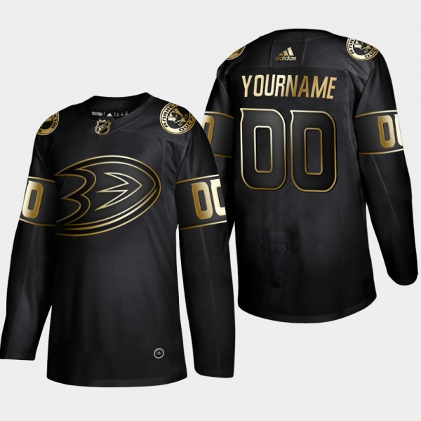 Anaheim Ducks Custom #00 Authentic 2019 NHL Golden Edition Black Player Jersey - Men's