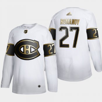 Montreal Canadiens Alexander Romanov #27 NHL Golden Edition Authentic Jersey - White