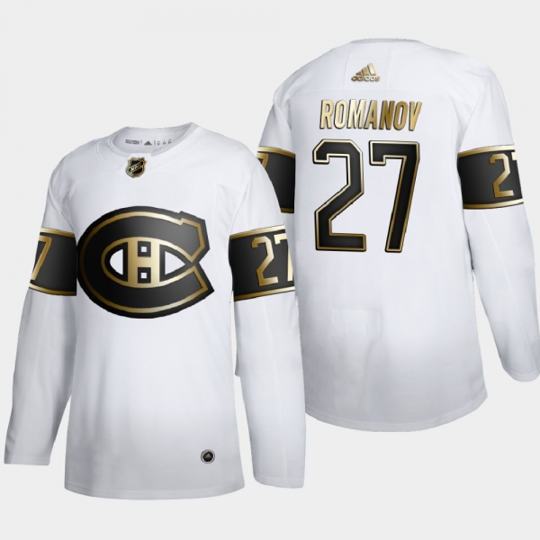 Montreal Canadiens Alexander Romanov #27 NHL Golden Edition Authentic Jersey - White