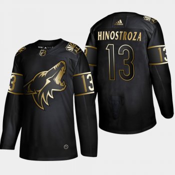 Men's JerseyArizona Coyotes Vinnie Hinostroza #13 2019 NHL Golden Edition Authentic Player Jersey - Black