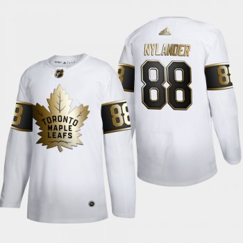 Men's Toronto Maple Leafs William Nylander #88 NHL Golden Edition White Authentic Jersey