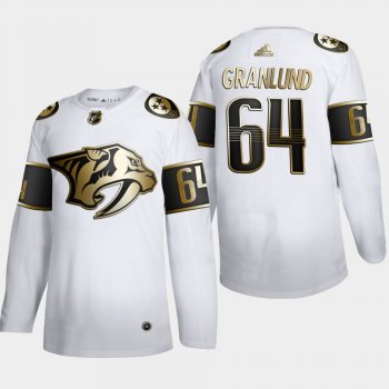 Men's Nashville Predators Mikael Granlund #64 NHL Golden Edition White Authentic Jersey