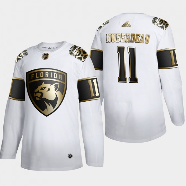 Men's Florida Panthers Jonathan Huberdeau #11 NHL Golden Edition White Authentic Jersey