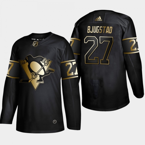 Men's Pittsburgh Penguins Nick Bjugstad #27 Black 2019 NHL Golden Edition Authentic Player Jersey