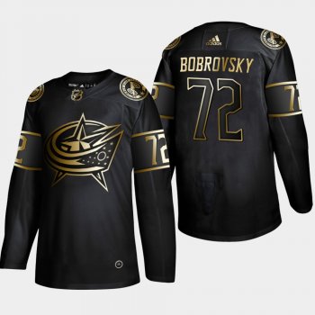 Men's Columbus Blue Jackets Sergei Bobrovsky 2019 NHL Golden Edition Authentic Player Black Jersey