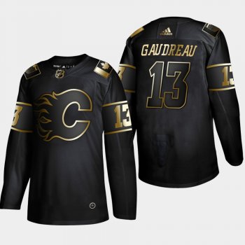 Men's Calgary Flames Johnny Gaudreau #13 2019 NHL Golden Edition Black Authentic Player Jersey