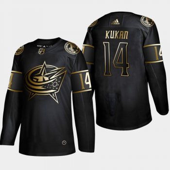 Men's Columbus Blue Jackets Dean Kukan 2019 NHL Golden Edition Authentic Player Black Jersey