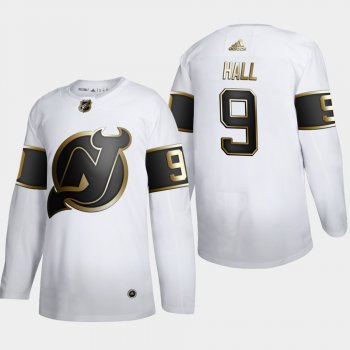 Men's New Jersey Devils Taylor Hall #9 NHL Golden Edition White Authentic Jersey