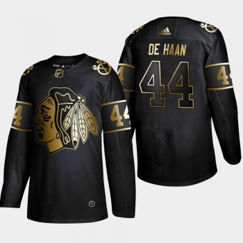 Men's JerseyChicago Blackhawks Calvin de Haan #44 NHL Golden Edition Authentic Jersey - Black