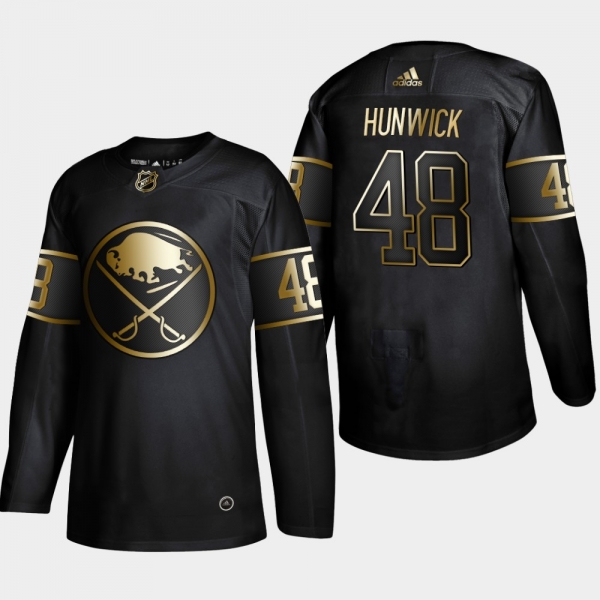 Men's Buffalo Sabres Matt Hunwick 2019 NHL Golden Edition Authentic Player Black Jersey