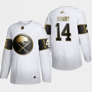 Men's Buffalo Sabres Rene Robert #14 NHL Golden Edition White Retired Authentic Jersey