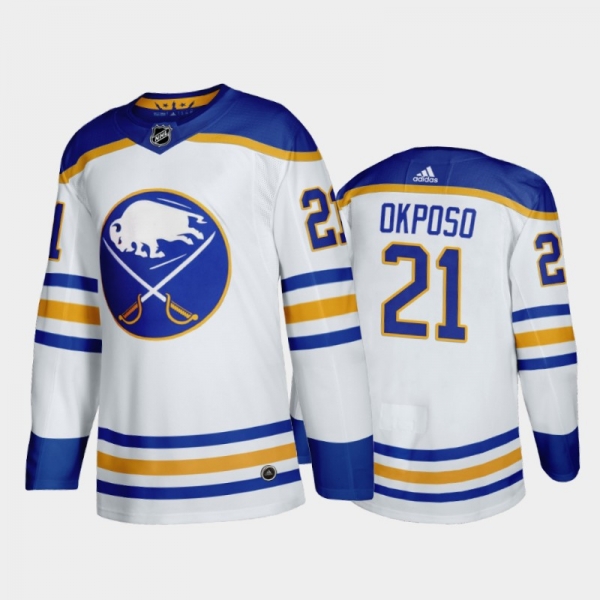 Buffalo Sabres Kyle Okposo #21 Away White 2020-21 50th Anniversary Return to Royal Jersey