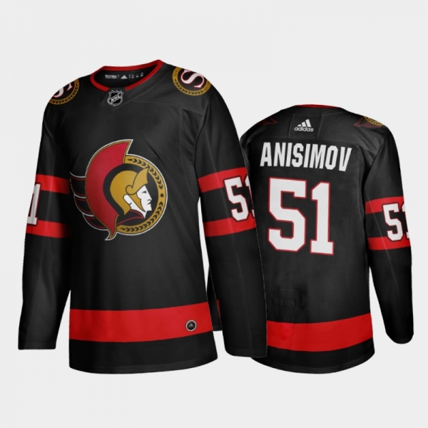 Ottawa Senators Artem Anisimov #51 Home Black 2020-21 Adizero Jersey