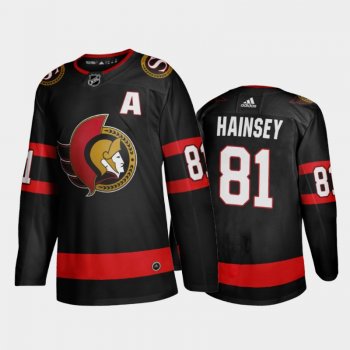 Ottawa Senators Ron Hainsey #81 Home Black 2020-21 Adizero Jersey