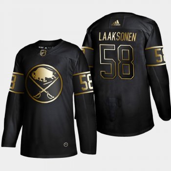 Men's JerseyMen's Buffalo Sabres Oskari Laaksonen #58 NHL Golden Edition Black Authentic Jersey