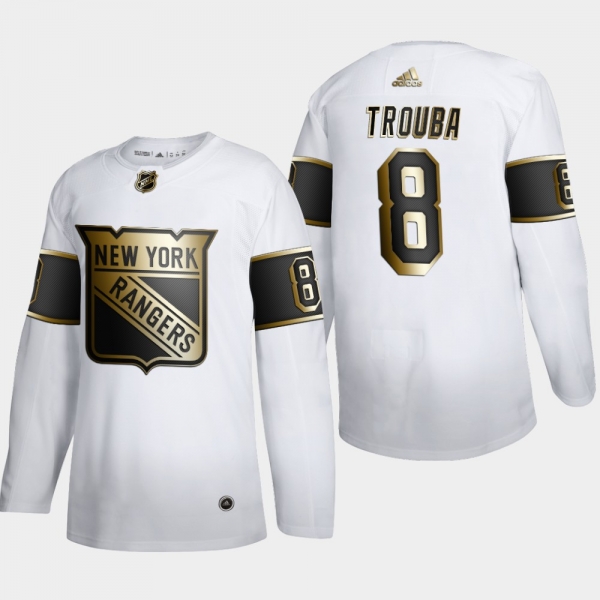 Men's New York Rangers Jacob Trouba #8 NHL Golden Edition White Authentic Jersey